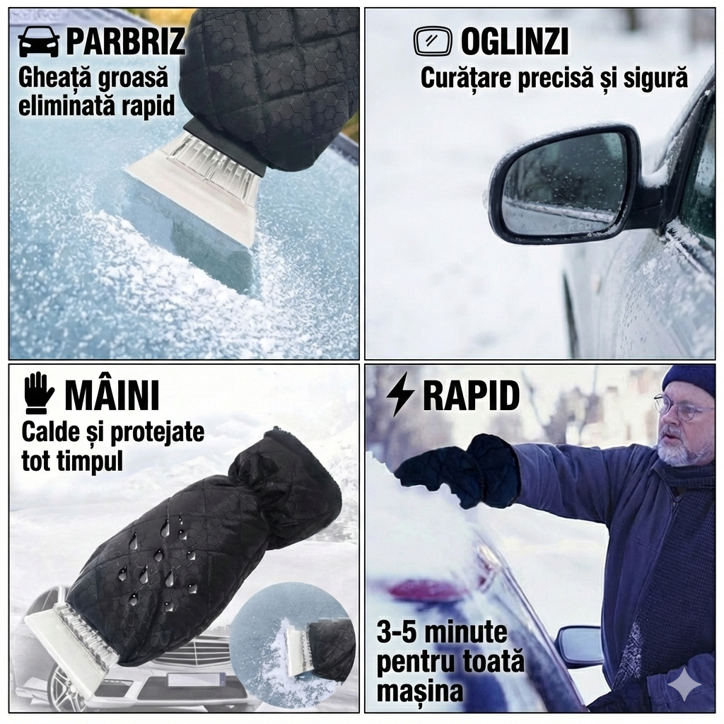 Racleta gheaţă cu mănușă