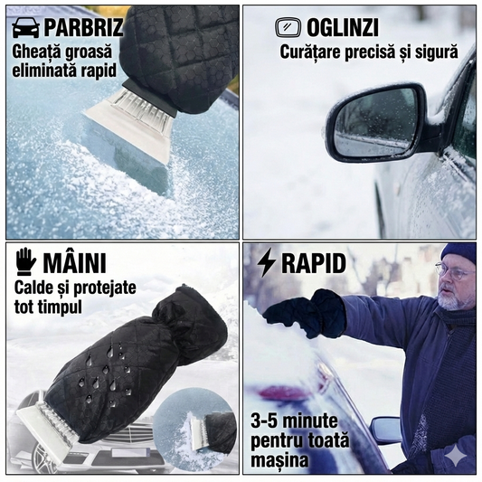 Racleta gheaţă cu mănușă